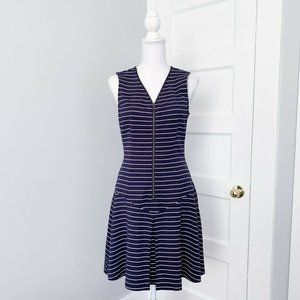 Theory | Sayidres Fit & Flare Striped Zipper Dress